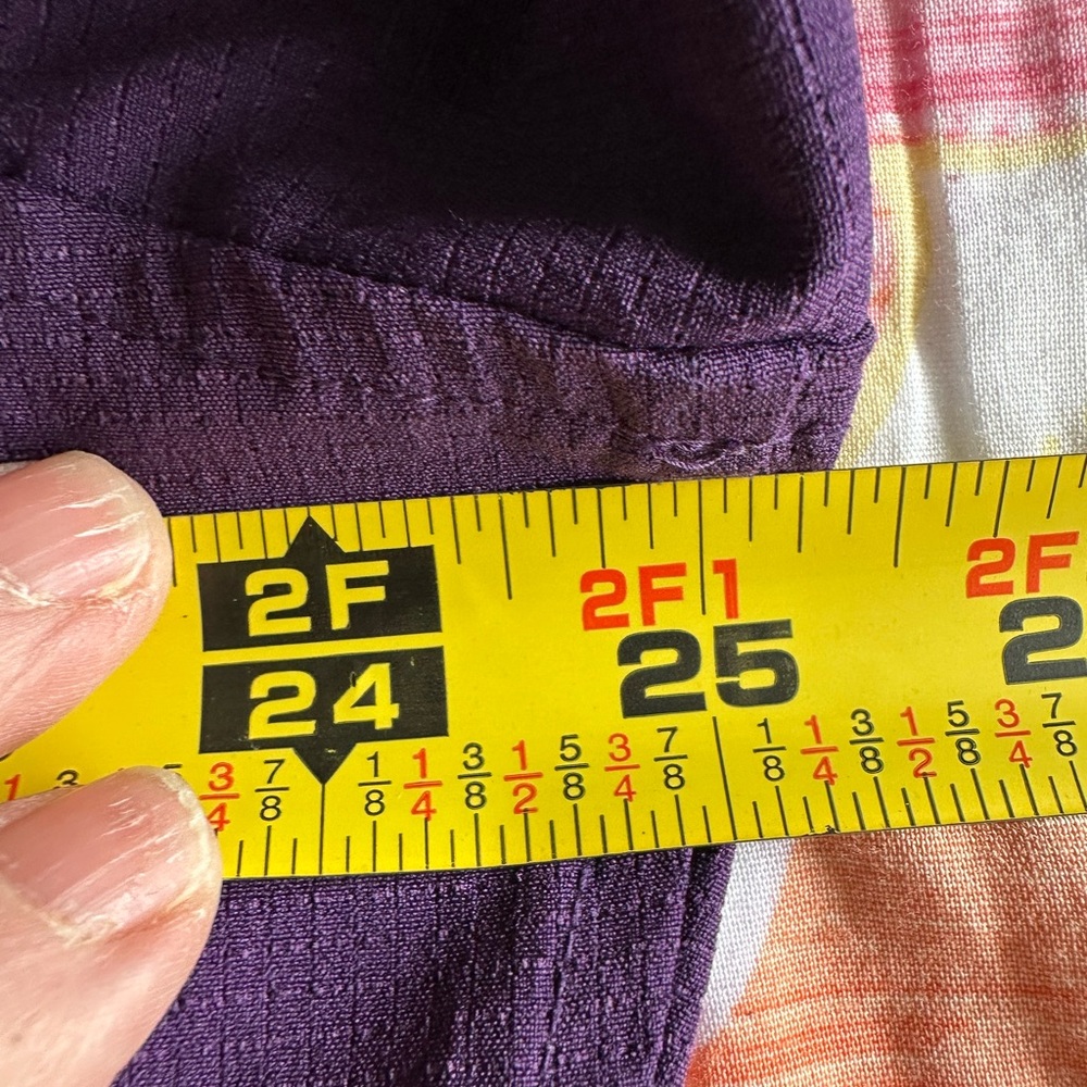💜 Duluth Trading Tunic Dress XL Purple Roll Tab Sleeve Casual - Picture 6 of 9